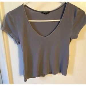 Target wild fable blue washed v neck crop top